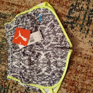 Puma Kids' Shorts (Snakeskin Print & Lime Green) Kids' Size 5
